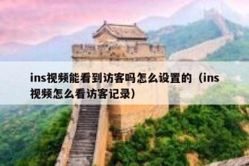 ins视频能看到访客吗怎么设置的（ins视频怎么看访客记录）