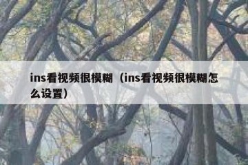 ins看视频很模糊（ins看视频很模糊怎么设置）