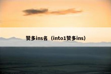 赞多ins名（into1赞多ins）