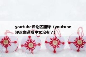 youtube评论区翻译（youtube评论翻译成中文没有了）