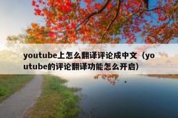 youtube上怎么翻译评论成中文（youtube的评论翻译功能怎么开启）