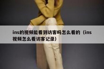ins的视频能看到访客吗怎么看的（ins视频怎么看访客记录）