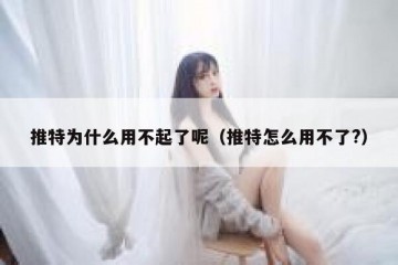 推特为什么用不起了呢（推特怎么用不了?）
