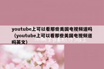 youtube上可以看那些美国电视频道吗（youtube上可以看那些美国电视频道吗英文）