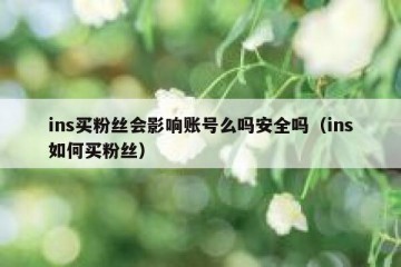 ins买粉丝会影响账号么吗安全吗（ins如何买粉丝）