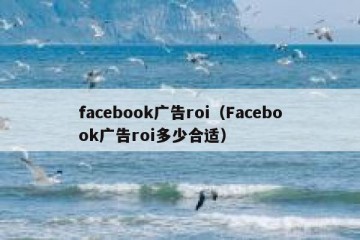 facebook广告roi（Facebook广告roi多少合适）