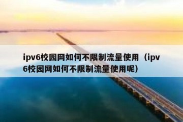 ipv6校园网如何不限制流量使用（ipv6校园网如何不限制流量使用呢）