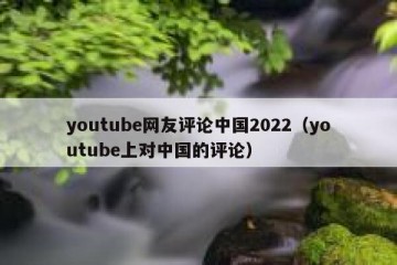 youtube网友评论中国2022（youtube上对中国的评论）