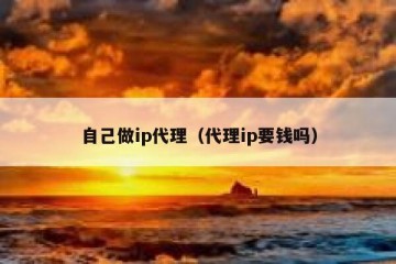 自己做ip代理（代理ip要钱吗）
