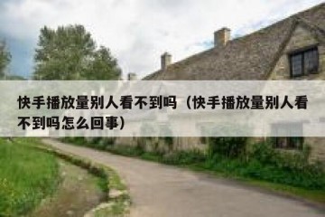 快手播放量别人看不到吗（快手播放量别人看不到吗怎么回事）