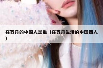 在苏丹的中国人是谁（在苏丹生活的中国商人）