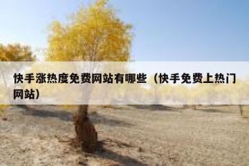 快手涨热度免费网站有哪些（快手免费上热门网站）