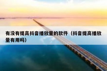 有没有提高抖音播放量的软件（抖音提高播放量有用吗）