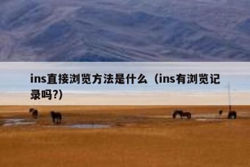 ins直接浏览方法是什么（ins有浏览记录吗?）