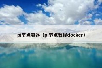 pi节点容器（pi节点教程docker）
