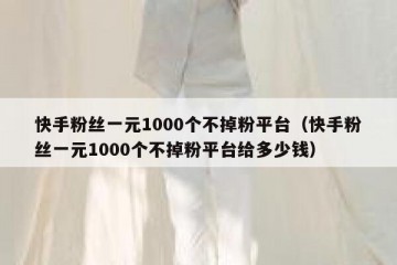 快手粉丝一元1000个不掉粉平台（快手粉丝一元1000个不掉粉平台给多少钱）