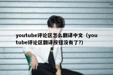youtube评论区怎么翻译中文（youtube评论区翻译按钮没有了?）