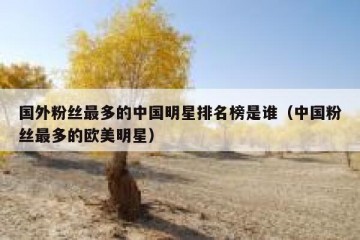 国外粉丝最多的中国明星排名榜是谁（中国粉丝最多的欧美明星）