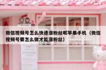 微信视频号怎么快速涨粉丝呢苹果手机（微信视频号要怎么做才能涨粉丝）