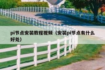 pi节点安装教程视频（安装pi节点有什么好处）