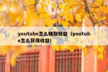 youtube怎么赚取收益（youtube怎么获得收益）