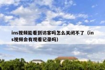 ins视频能看到访客吗怎么关闭不了（ins视频会有观看记录吗）