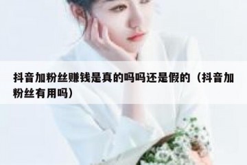抖音加粉丝赚钱是真的吗吗还是假的（抖音加粉丝有用吗）