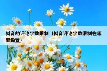 抖音的评论字数限制（抖音评论字数限制在哪里设置）