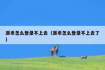 派币怎么登录不上去（派币怎么登录不上去了）