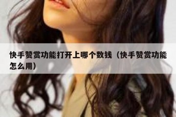 快手赞赏功能打开上哪个数钱（快手赞赏功能怎么用）