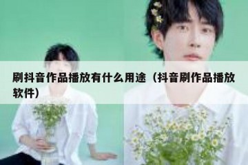 刷抖音作品播放有什么用途（抖音刷作品播放软件）