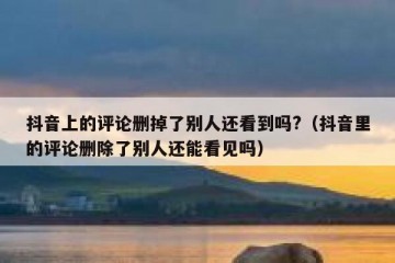 抖音上的评论删掉了别人还看到吗?（抖音里的评论删除了别人还能看见吗）