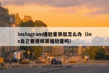 instagram播放量很低怎么办（ins自己看视频算播放量吗）