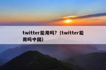 twitter能用吗?（twitter能用吗中国）