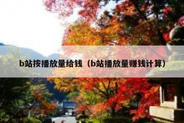 b站按播放量给钱（b站播放量赚钱计算）