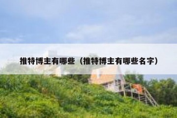 推特博主有哪些（推特博主有哪些名字）