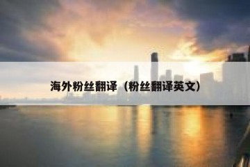 海外粉丝翻译（粉丝翻译英文）