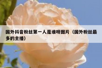国外抖音粉丝第一人是谁呀图片（国外粉丝最多的主播）