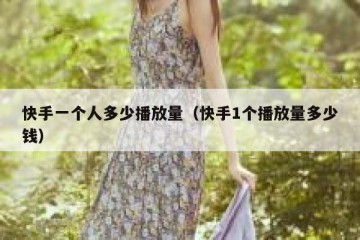 快手一个人多少播放量（快手1个播放量多少钱）