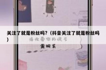 关注了就是粉丝吗?（抖音关注了就是粉丝吗）