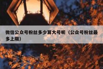 微信公众号粉丝多少算大号呢（公众号粉丝最多上限）