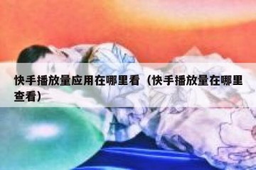 快手播放量应用在哪里看（快手播放量在哪里查看）