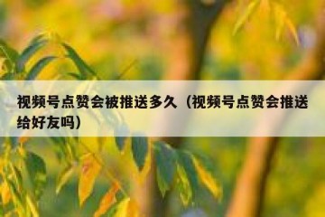 视频号点赞会被推送多久（视频号点赞会推送给好友吗）