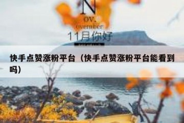 快手点赞涨粉平台（快手点赞涨粉平台能看到吗）
