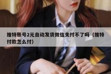 推特账号2元自动发货微信支付不了吗（推特付款怎么付）