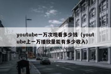 youtube一万次观看多少钱（youtube上一万播放量能有多少收入）