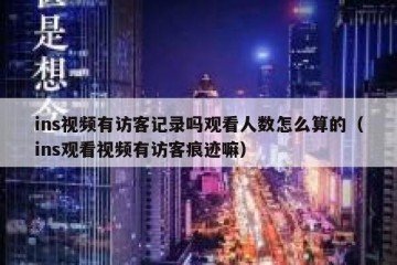 ins视频有访客记录吗观看人数怎么算的（ins观看视频有访客痕迹嘛）
