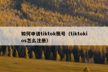 如何申请tiktok账号（tiktokios怎么注册）