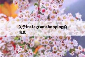 关于instagramshopping的信息