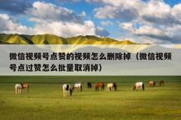 微信视频号点赞的视频怎么删除掉（微信视频号点过赞怎么批量取消掉）